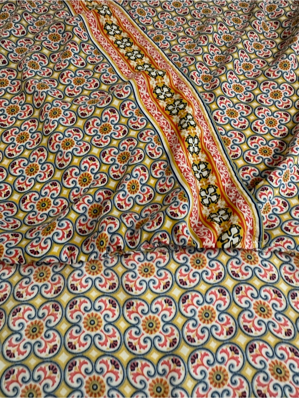 Max Studio Multi-Color Geometric Wrap-Style Blouse - Picture 4 of 5